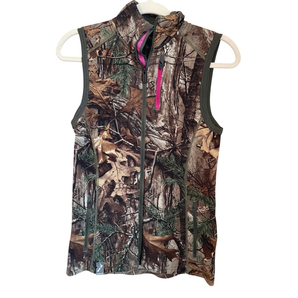 Icebreaker RealFleece Merino Wool RealTree Xtra Camo Vest Womens‎ Size S